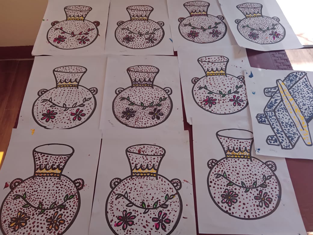 Taller de Pintura, utilizando la técnica de Puntillismo