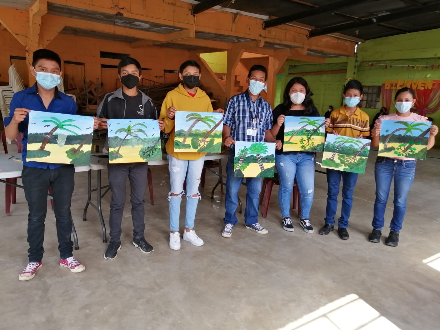 Taller para elaboración de paisajes con técnicas a la aguada utilizando témperas y pinceles